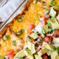 Ground Beef Enchilada · Two pieces.