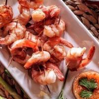 Shrimp Wrapped Bacon (8 Pcs) · Shrimp wrapped with Grilled Bacon. Serve with Homemade Ranch & Thai Spicy Seafood Sauce.