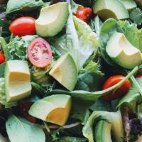 Avocado Salad (Gf) · Spring Mix , Romaine Lettuce, Baby Tomatoes  and Avocado served with Diet Sesame Salad Dress...