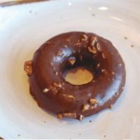 Cookie Dough Donut · Vegan, gluten free. 
Contains: cashew, hazelnut, coconut.