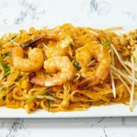 Pad Thai · Thin rice noodles stired with egg, bean sprout and scallion in our authentic pad Thai sauce.