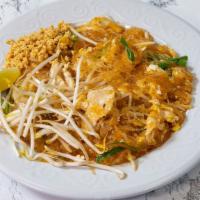 Glass Noodle Pad Thai · Glass noodle, egg, bean sprout, scallion, crusted peanut.