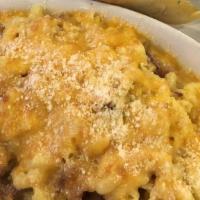 Bacon Mac N' Cheese · Creamy homemade mac and cheese with our famous thick
cut bacon. Topped with more cheese and ...