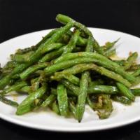 String Beans · Pan fried string beans with choice of protein, fresh garlic and chili in the special house s...