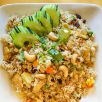 Hawaiian Fried Rice · Spicy fried rice with choice of meat, egg, fresh chili, garlic, onions, bell peppers, green ...