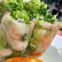 Fresh Spring Rolls · 2 Pieces. Choice of shrimp, shrimp, and pork, or fried tofu with vermicelli noodles and shre...