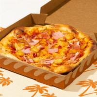 Hawaiian Pizza · Ham, pineapple, with tomato sauce and fresh mozzarella.