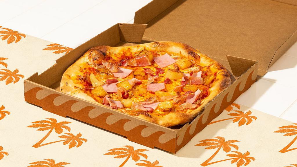 Hawaiian Pizza · Ham, pineapple, with tomato sauce and fresh mozzarella.