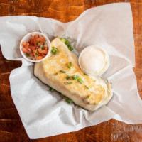 El Paso Burrito · Cheesy egg scramble, bacon, breakfast potatoes, salsa, sour creme.