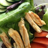 Grilled Chicken Salad  · Organic  Springs Mix with grilled chicken