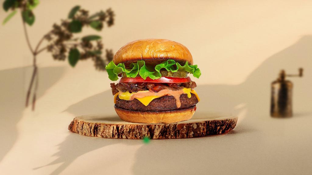 Your Own Trade Burger  · Seasoned vegan plant-based patty topped with your favorite choice of toppings! Served on a bun.