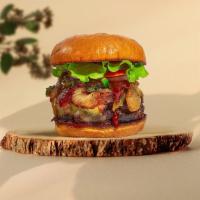 Sunday Roast Burger  · Seasoned plant-based patty topped with melted vegan cheese, barbecue sauce, lettuce, tomato,...