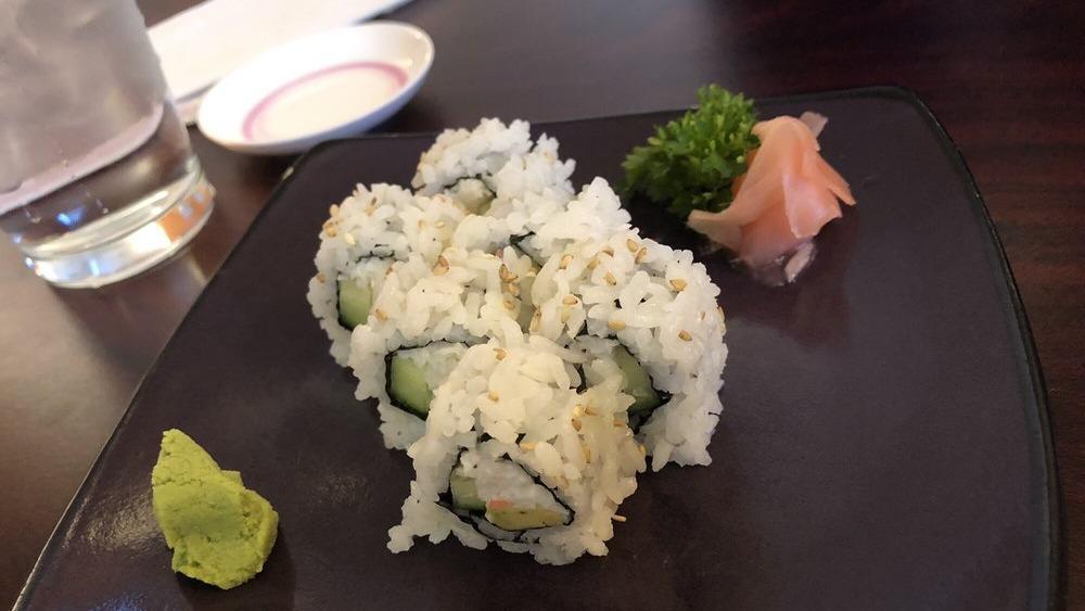 California Roll · Crab meat, cucumber, and avocado.
