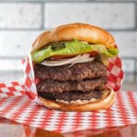 Double Burger · Two 1/4 lb Angus beef patties, lettuce, and tomato.