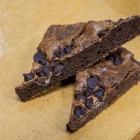 Brownies · A 70% Belgian chocolate delight with chocolate chips in every bite.