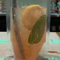 Beirut Mule · Crater Lake candied ginger vodka • Pama pomegranate liqueur • lime juice • ginger beer • mint
