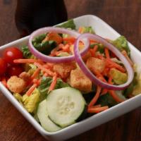 Side Kick Salad · Romaine, grape tomatoes, red onions, cucumbers, shredded carrots and croutons.  Served with ...