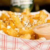 Fries · Delicious fries served with our homemade (and somewhat addictive) fry sauce.