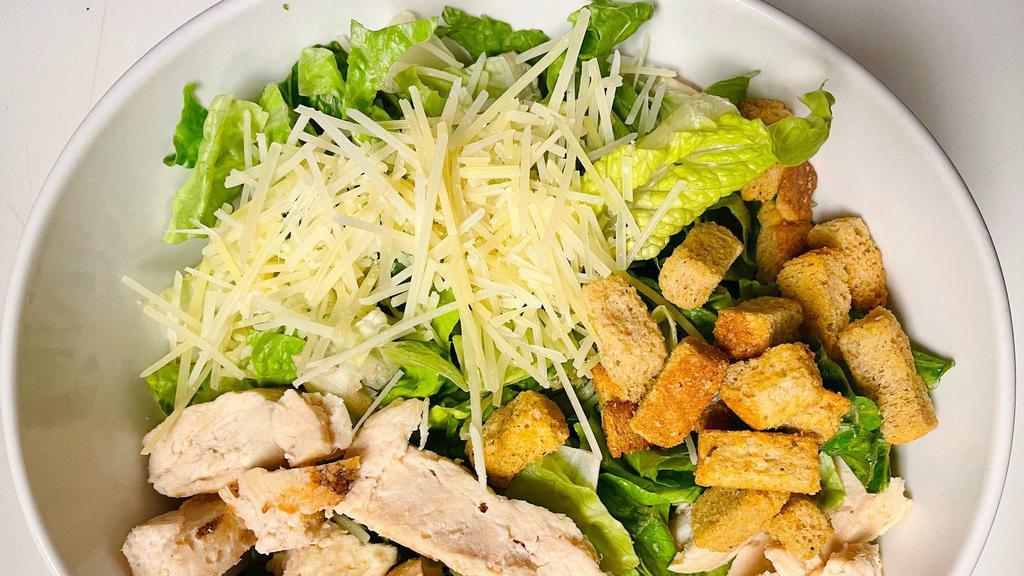 Chicken Caesar Salad · Romaine, Chicken, Parmesan, Croutons