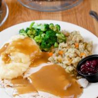 House Special Turkey Dinner · SLOW-ROASTED TURKEY SMOTHERED WITH GRAVY, SERVED WITH STUFFING, MASHED POTATOES, FRESH VEGET...