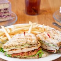 Mesquite Chicken Sandwich · Mesquite grilled chicken breast served on your choice of bread with provolone cheese, bacon,...