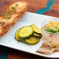 Pimento Cheese · House made, served with bread & butter pickles & toasted bread.