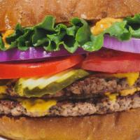 Double Burger · Vegan. Two Impossible burger patties, Violife Cheddar, Boiga sauce, Lettuce, Tomato, Onion, ...