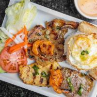 Special Rice Plate - Com Dac Biet · Combination of grilled shrimp,beef, pork chops, chicken,egg roll, and a fried egg.