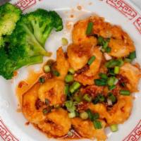 Garlic Shrimp · hot spicy with green onion and special garlic sauce