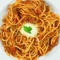 Bolognese · signature house made Bolognese sauce (tomato sauce, bacon, ground beef, vegetables & over 10...