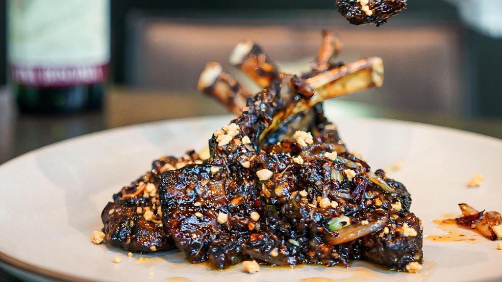 Nam'S Lamb Chops · Marinated in cognac and Sichuan peppercorn then grilled and finished with hoisin, fresh toasted coconut and crushed peanuts.
(can not be made gluten free)
