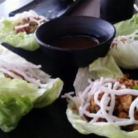 Lettuce Wraps · with diced chicken or tofu.