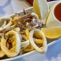 Calamari Fritti · Fried calamari with spicy marinara sauce.