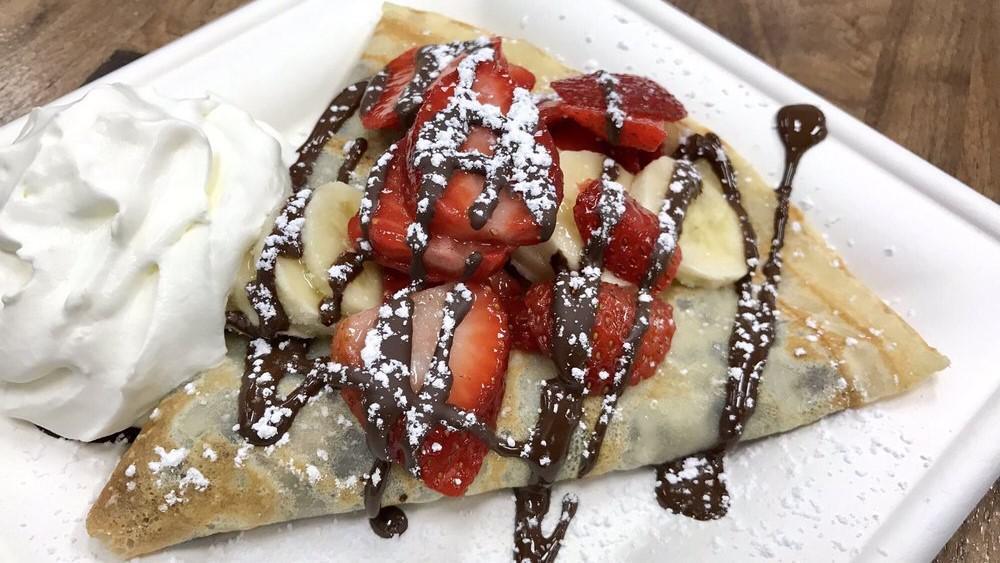 Nutty-Banana Crepe Or Waffle · Crepe or Waffle with our milk hazelnut chocolate and bananas.
