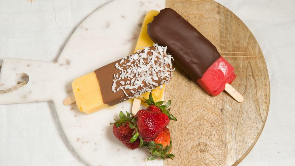 Sorbet Bar Dipped · A refreshing sorbet made with real fruit, serve on a stick and dipped in your choice of chocolate