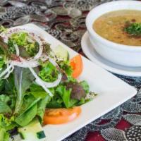 Soup & Salad Combo · House Salad and house Red Lentil soup Served with one warm Pita bread.