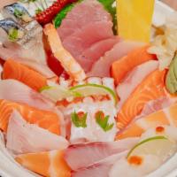 Chirashi · Sashimi fish over sushi rice. Freshest fish of the day, including specialty fish