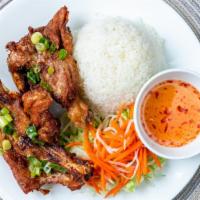 Fried Chicken With Rice · Served with rice.