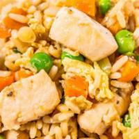 Chicken Fried Rice · Served with Salad.