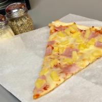 Hawaiian Pizza Slice · Ham and pineapple.