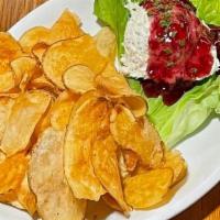 Smoked Trout Dip · House Fried Yukon Potato Chips, Red Onion Marmalade
