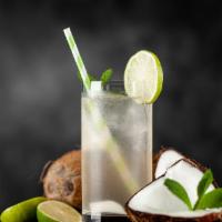 The Mexico Sunset Soda · Sprite + pina colada puree + coconut & vanilla syrup + cream + fresh limes.