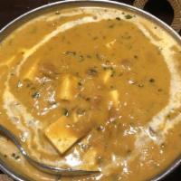 Methi Malai Paneer · Gluten free. Paneer cooked with methi fenugreek leaves in a creamy sauce. Gluten free.
serve...