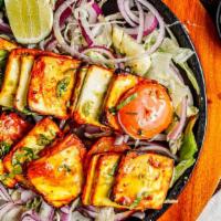Paneer Parathdar Tikka · Nut free. Indian cottage cheese stuffed with three different layered of homemade relish mari...