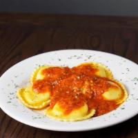 Cheese Ravioli · Cheese raviooli, garlic butter, marinara sauce.