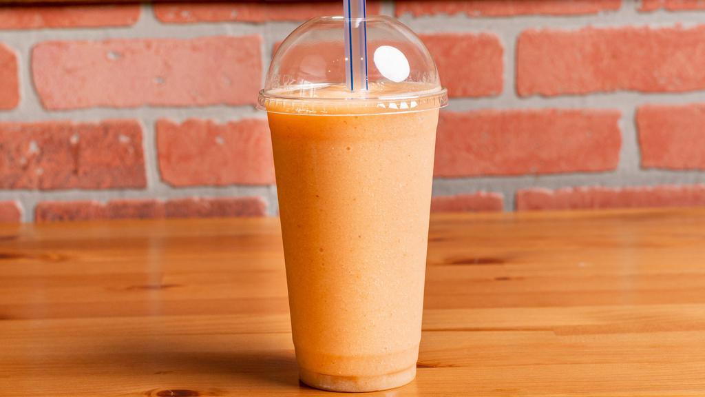 Island Breeze (24Oz. Smoothie) · Banana, strawberry, peaches, mango,  pineapple, and apple juice. Calories 172, protein 4, fat 0, carbs 41.