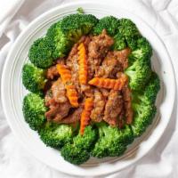 Beef Broccoli · Stir fried beef and broccoli with brown sauce