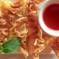 Cream Cheese Crab Rangoons · 8 pieces. Crispy wontons filled with a mix of imitation crab and cream cheese with a side of...