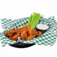Wings · Served with housemade ranch or bleu cheese.