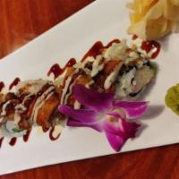 Super Dragon Roll · Avocado, Crab meat, Cucumber Topped w/Deep-Fried Eel.